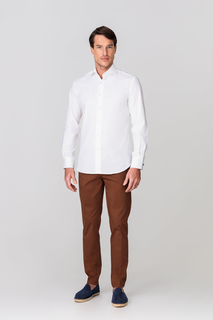 Camisa de algodón blanca slim rx