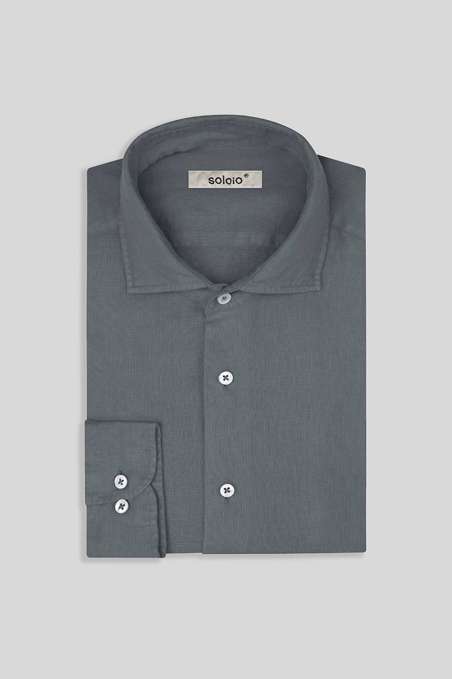 basic linen shirt grey - soloio